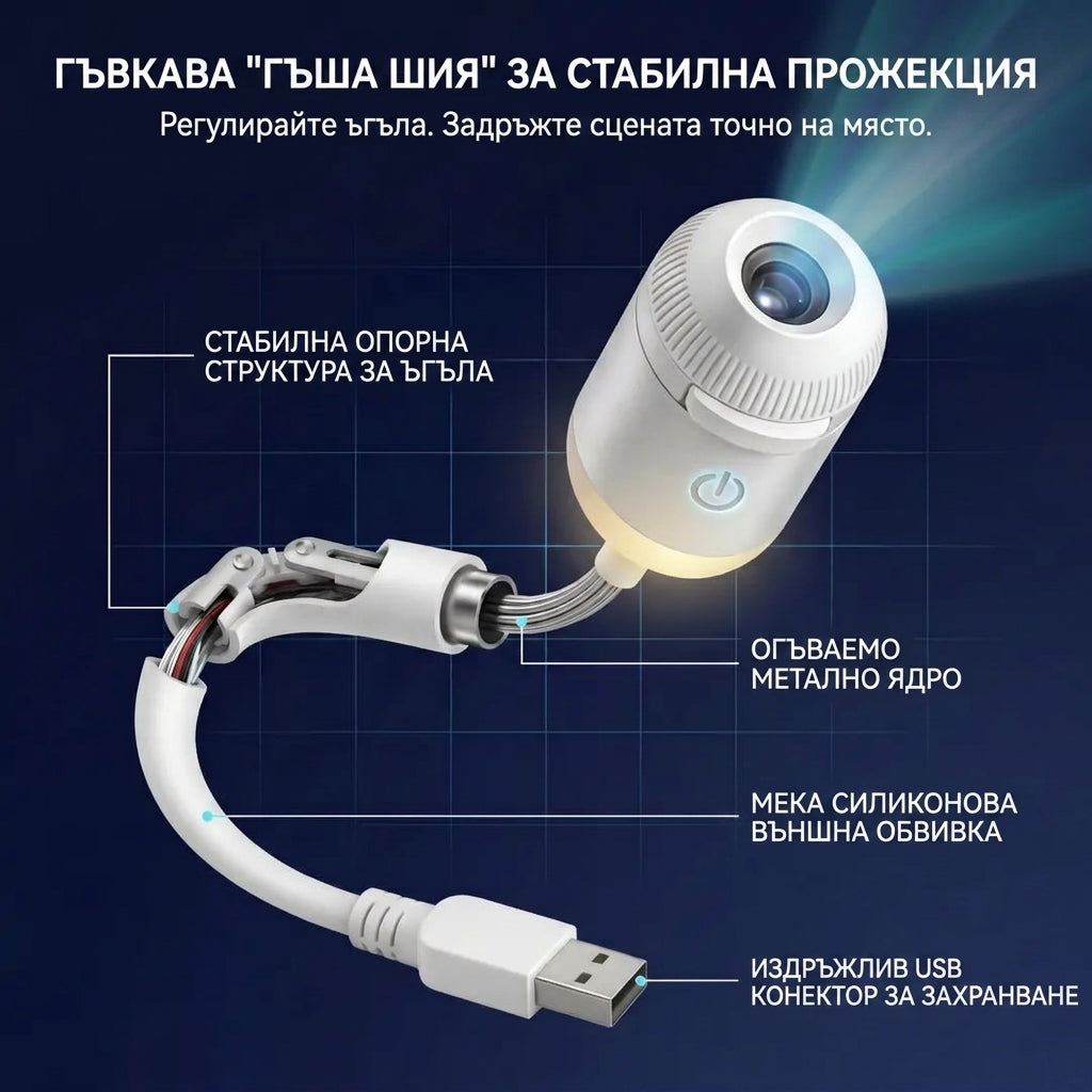 🌌 Проектор за нощно осветление Comauo® — интелигентна динамична 5D светлина за спалня и детска стая 🧸