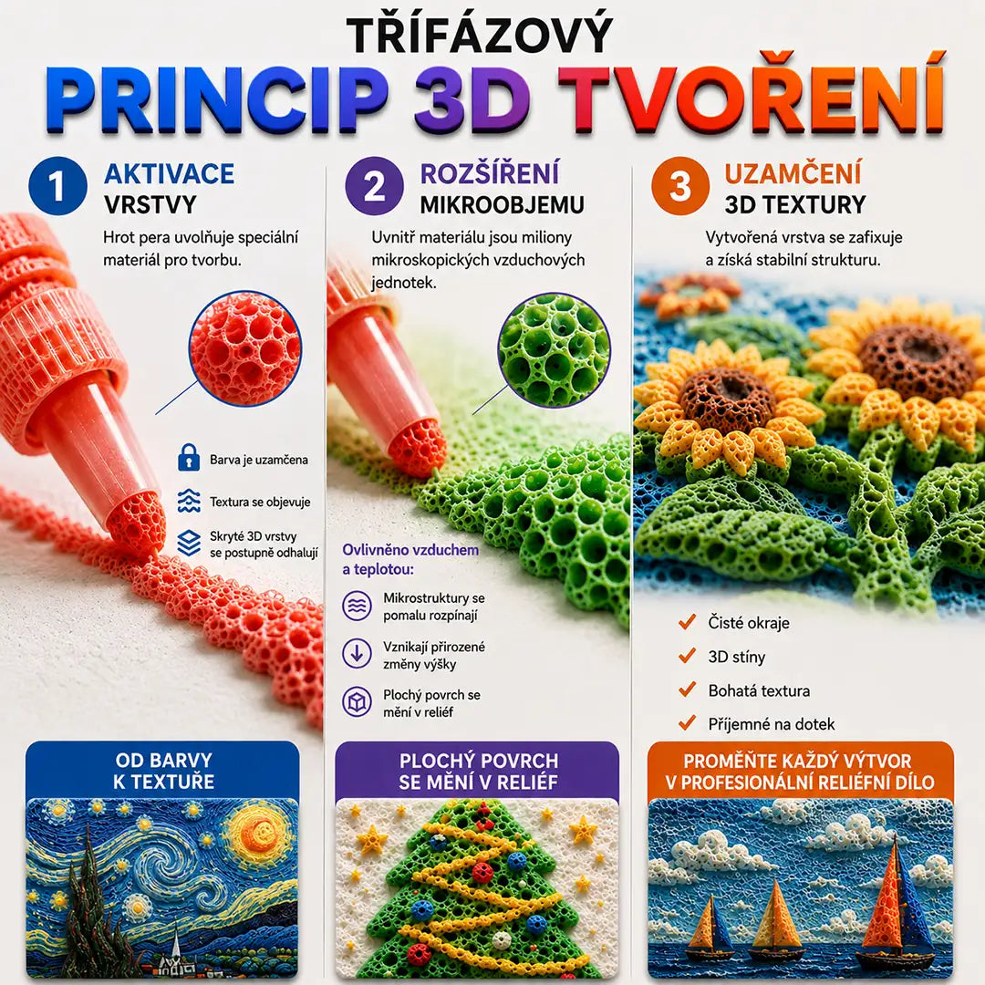 🔥 Ma 20% kedvezmény丨🌿Topacme® 3D Dombornyomó Toll – Változtassa rajzait 3D műalkotásokká!