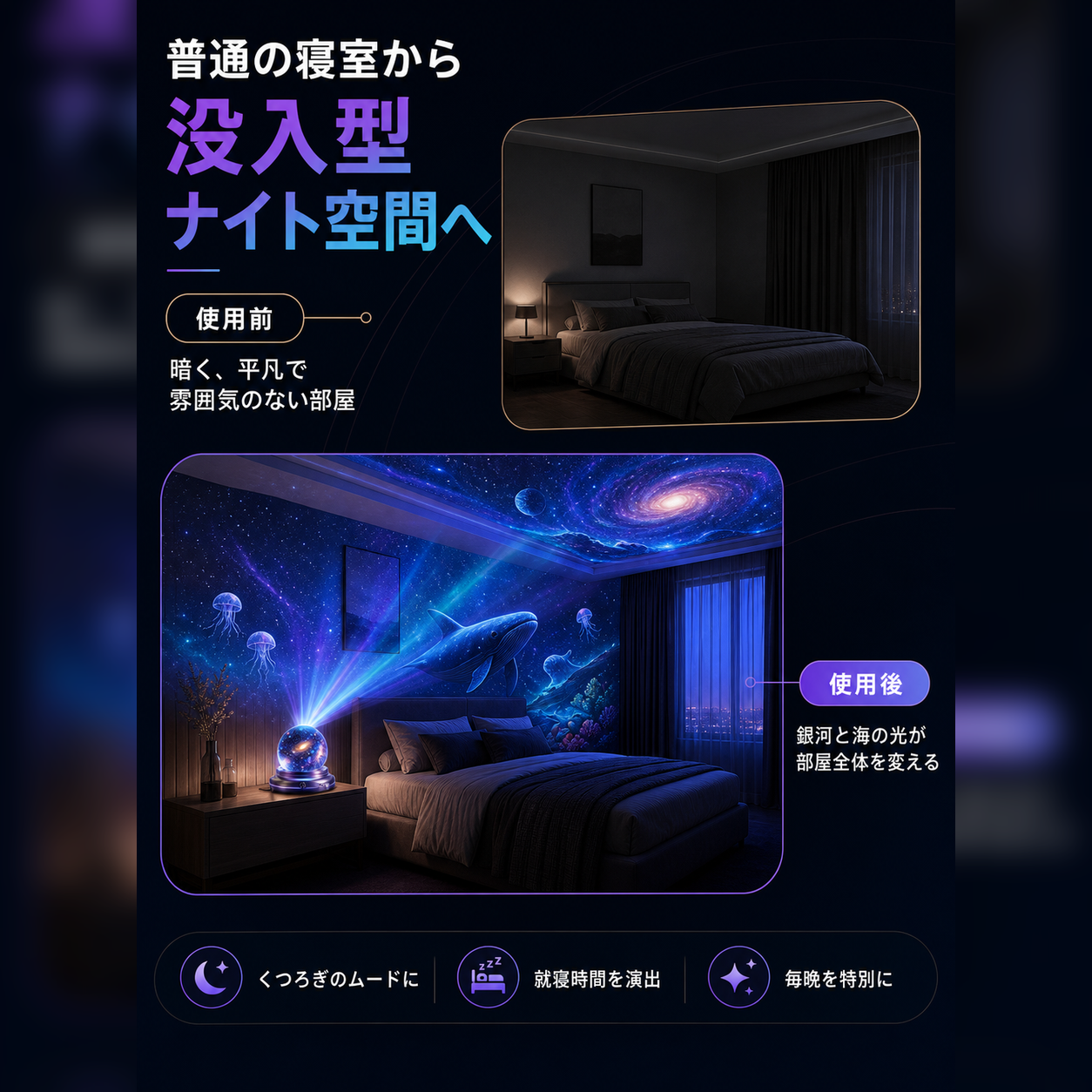 🌌🔮Topacme® ナイトライト プロジェクター🧸
